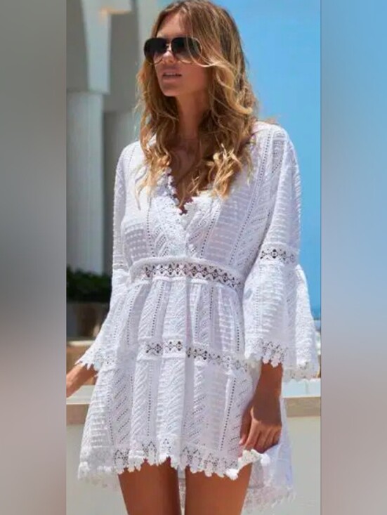 Melissa Odabash Dresses & Skirts - Melissa Odabash Victoria Broderie Anglaise Kaftan White M